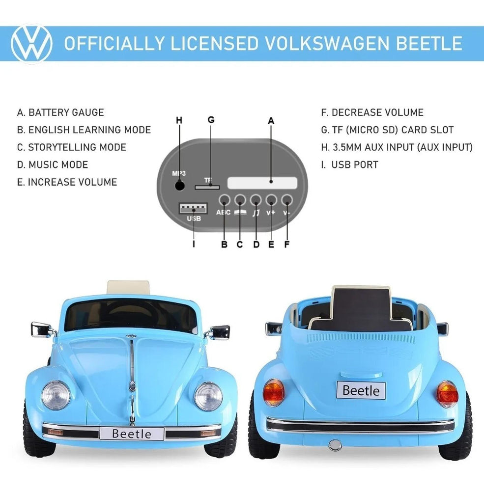 Carrito Montable Eléctrico Volkswagen Beetle 12v