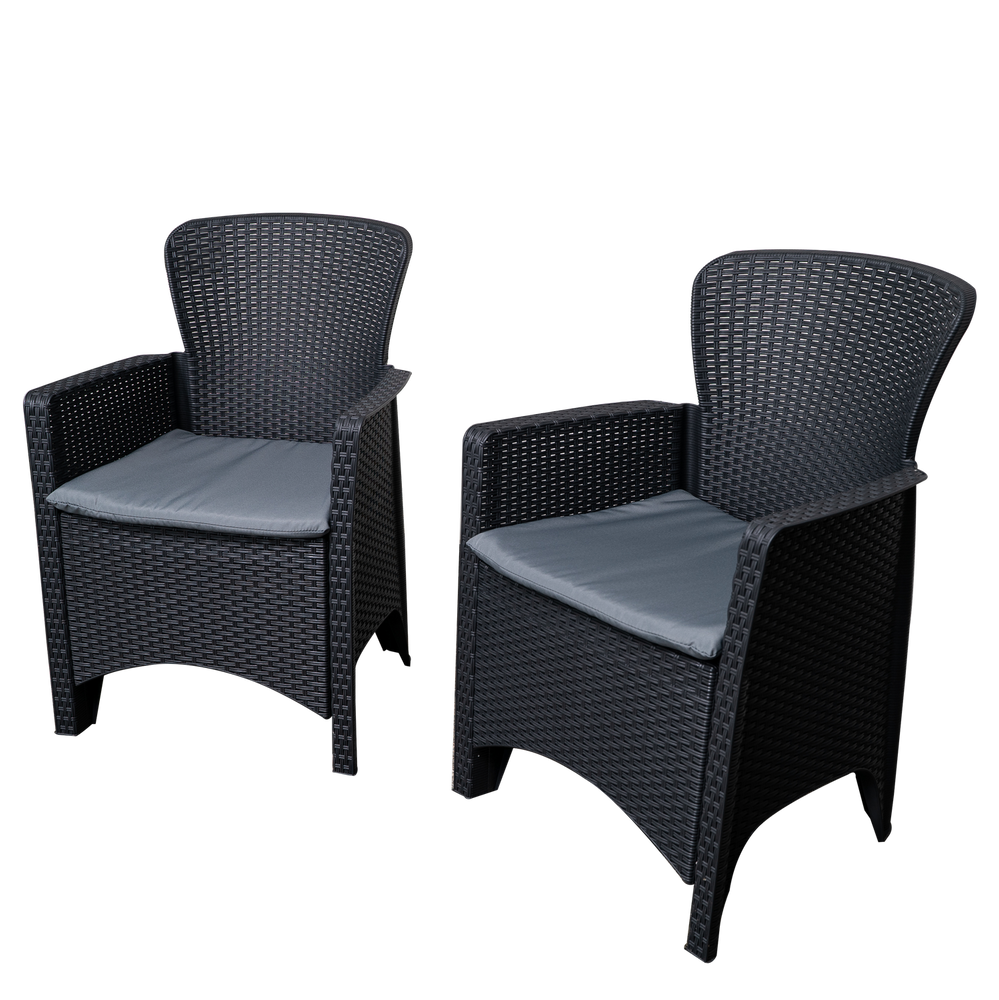 Set de 2 sillones de Rattan y Mesa para Jardín SO-RSET2-02