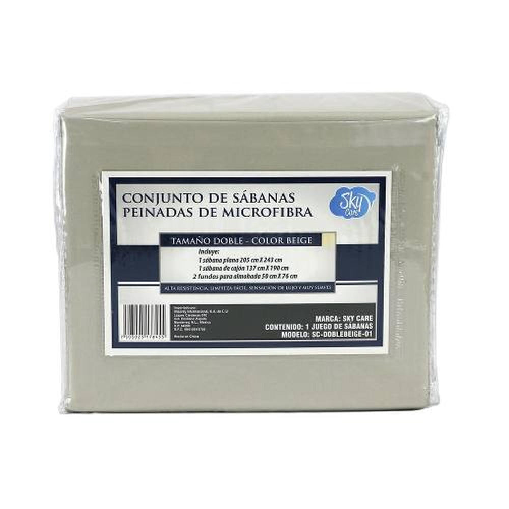 Juego De Sábanas Matrimonial Microfibra Sky Care