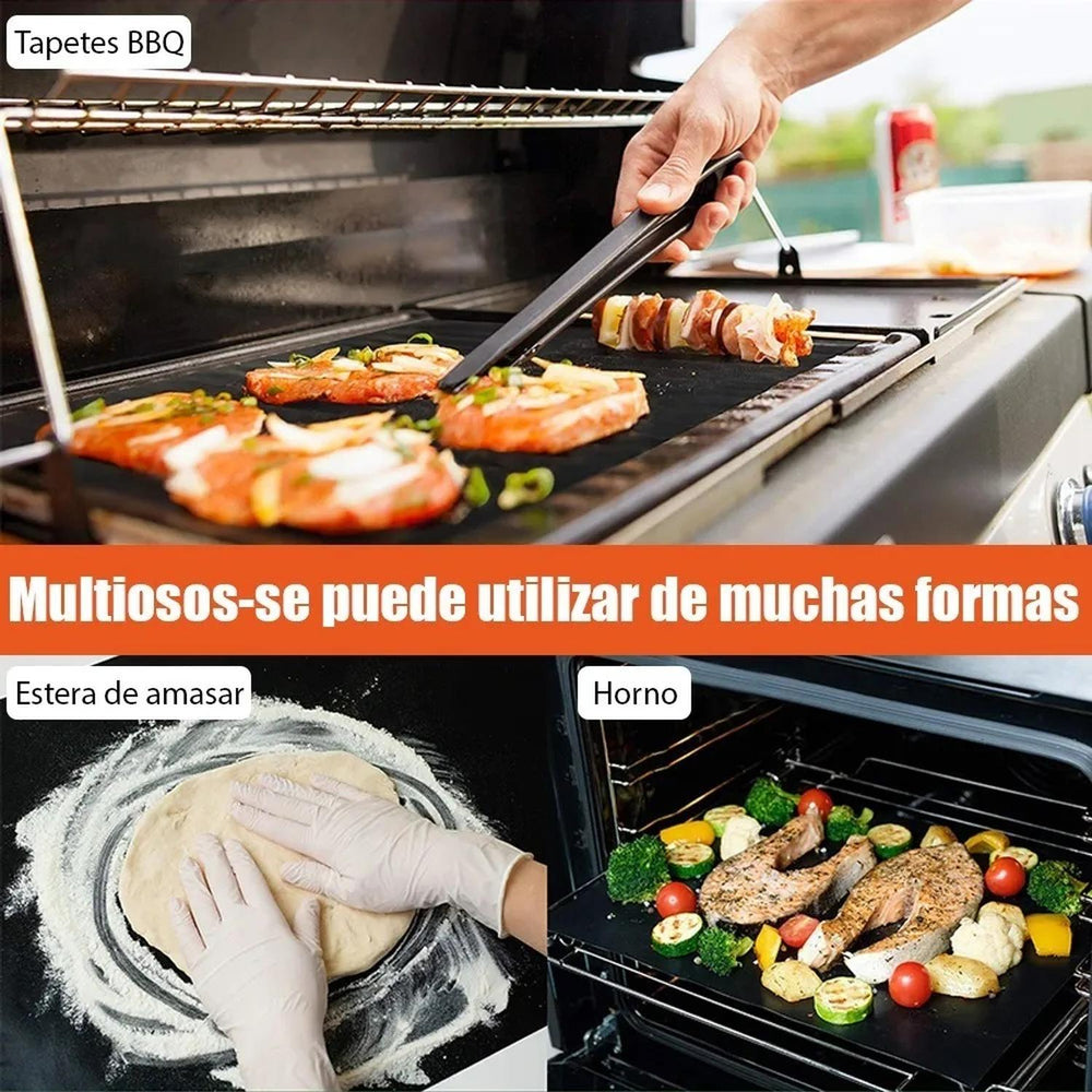 Set de 6 tapetes antiadherentes para asador 40 x 33 cm