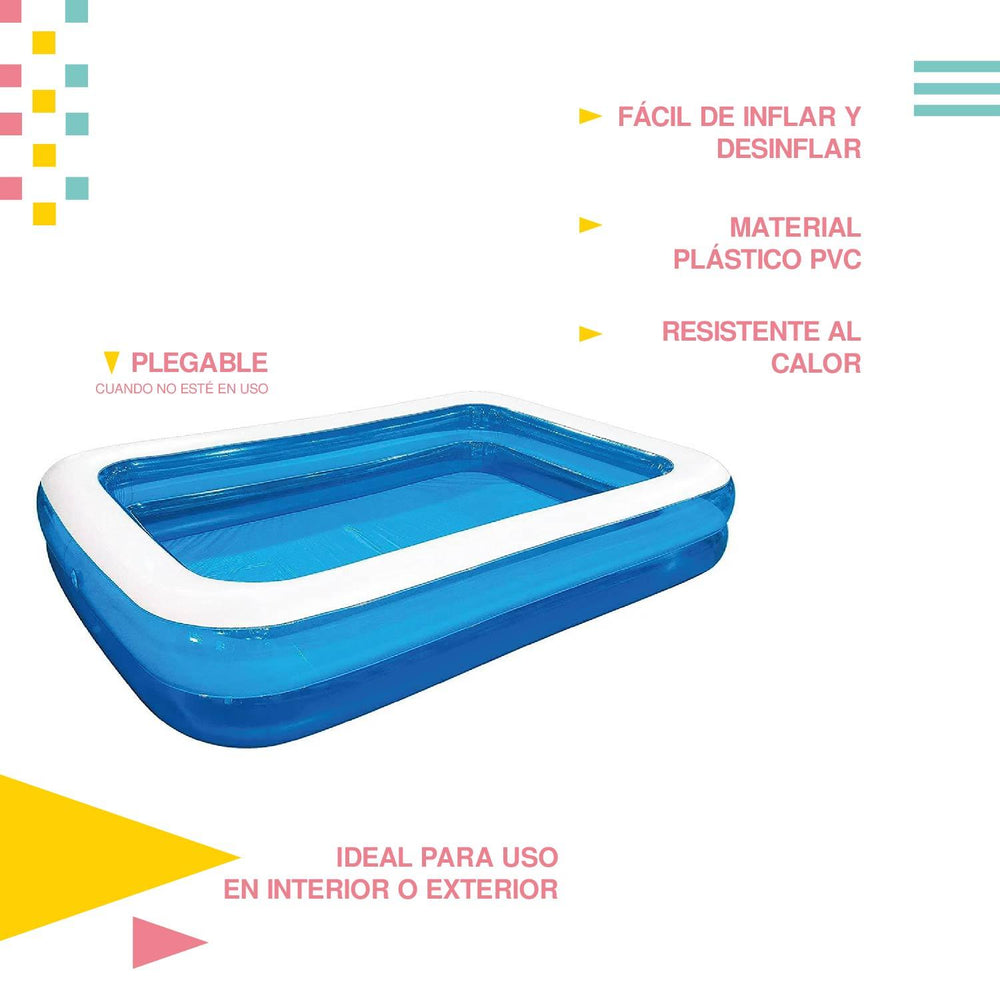 Alberca Piscina Familiar Rectangular Inflable 305x183x50 cm