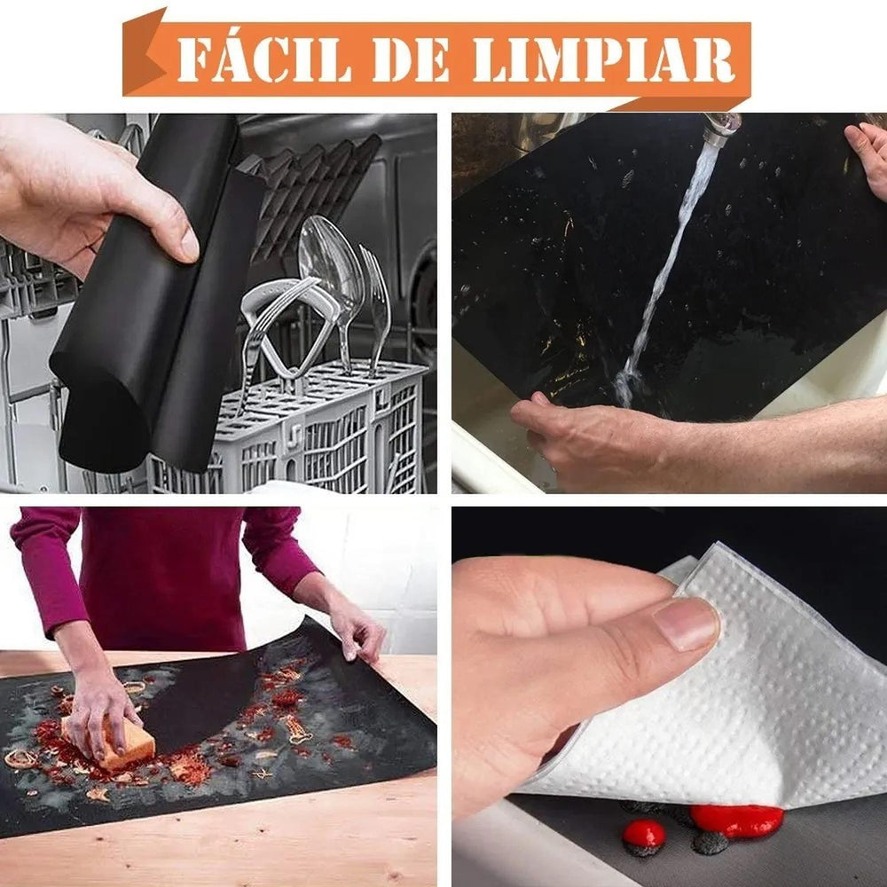 Set de 6 tapetes antiadherentes para asador 40 x 33 cm