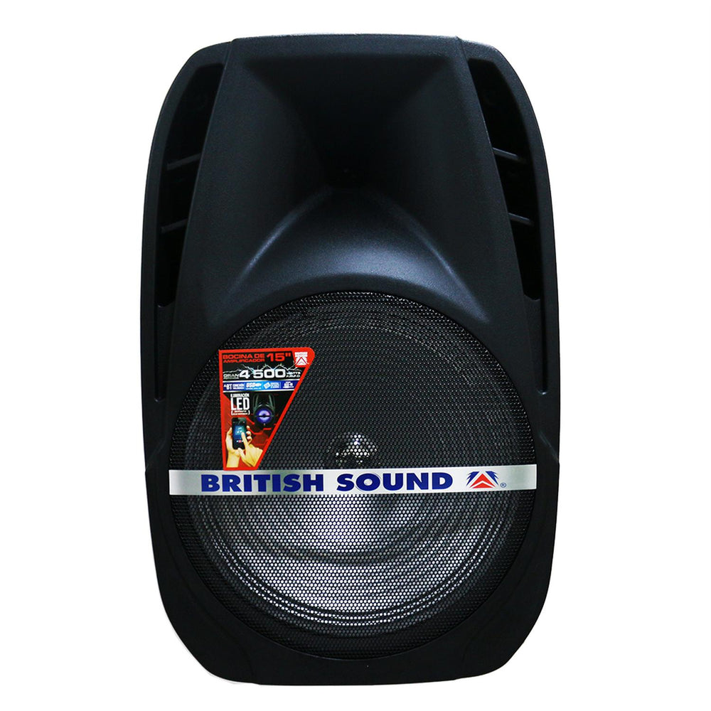 Bocina British Sound 15'' Gran Potencia 4500w Con Bluetooth