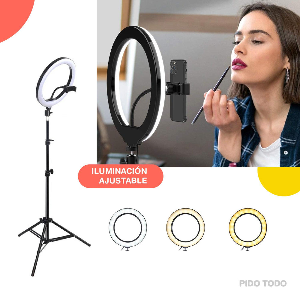 Tripie 2.1m y Aro Luz LED 10 in