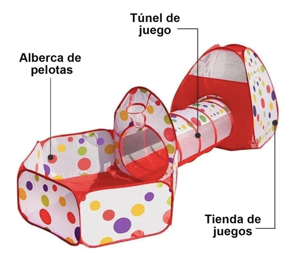 Tunel Gusano Alberca de pelotas 3 en 1