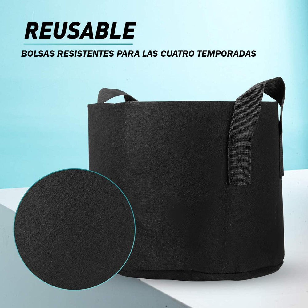 Bolsa Cultivo Maceta Geotextil Elly Decor 5 Pack 10 Gallon