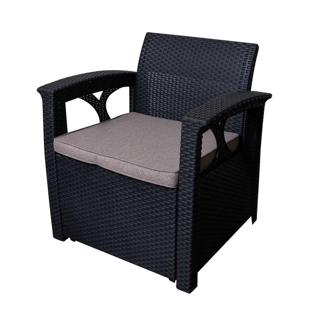 Set de 2 sillones de Rattan y Mesa para Jardín SO-RSET2-01