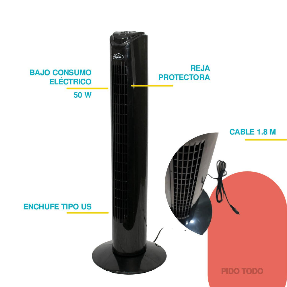 Abanico Ventilador Torre 83 CM Giratorio Control Remoto