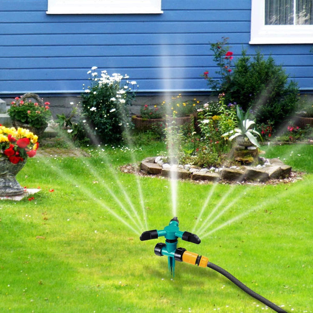 Kit 2 Aspersores de Jardín Rociador giratorio Automático 360°