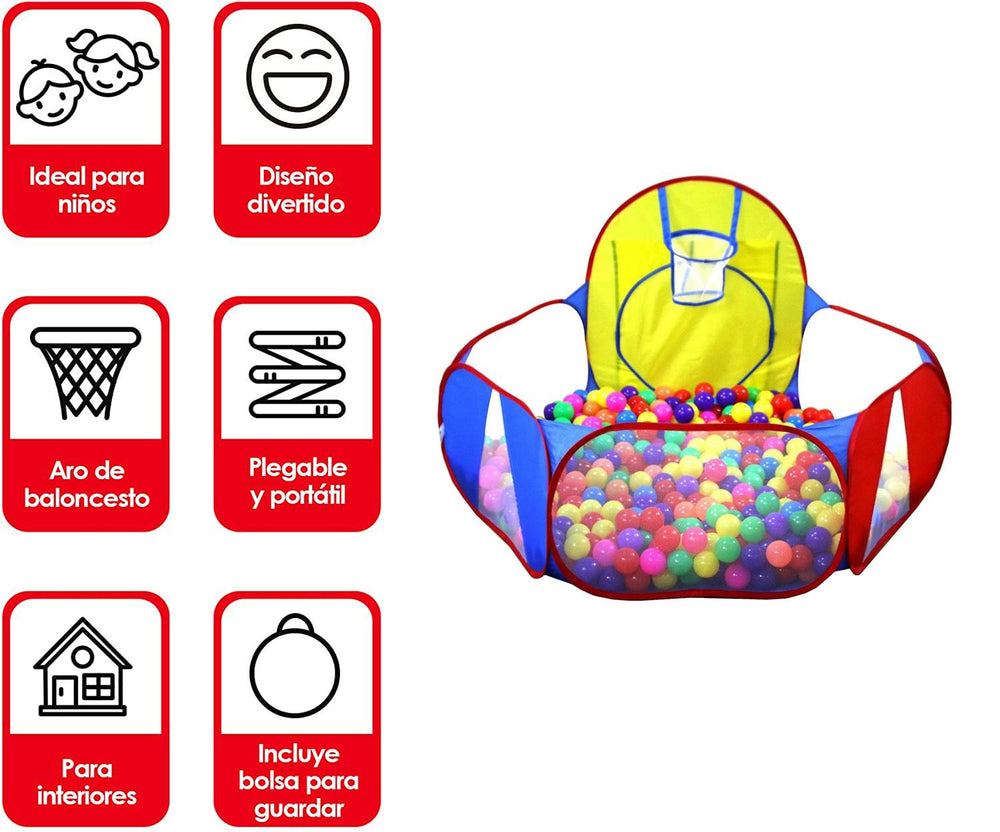 Alberca para Pelotas con Canasta Plegable