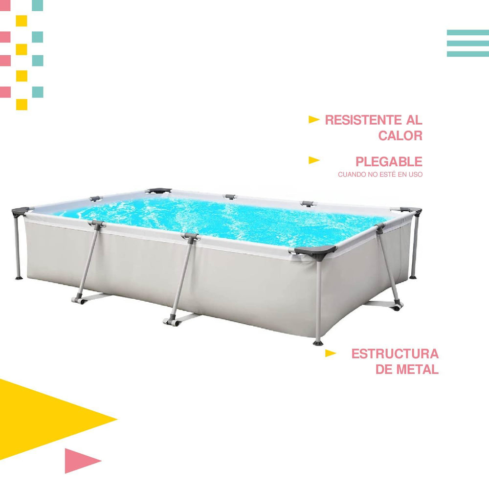 Alberca Piscina Rectangular Estructura de Acero 3.0m x 2.07m x 65cm