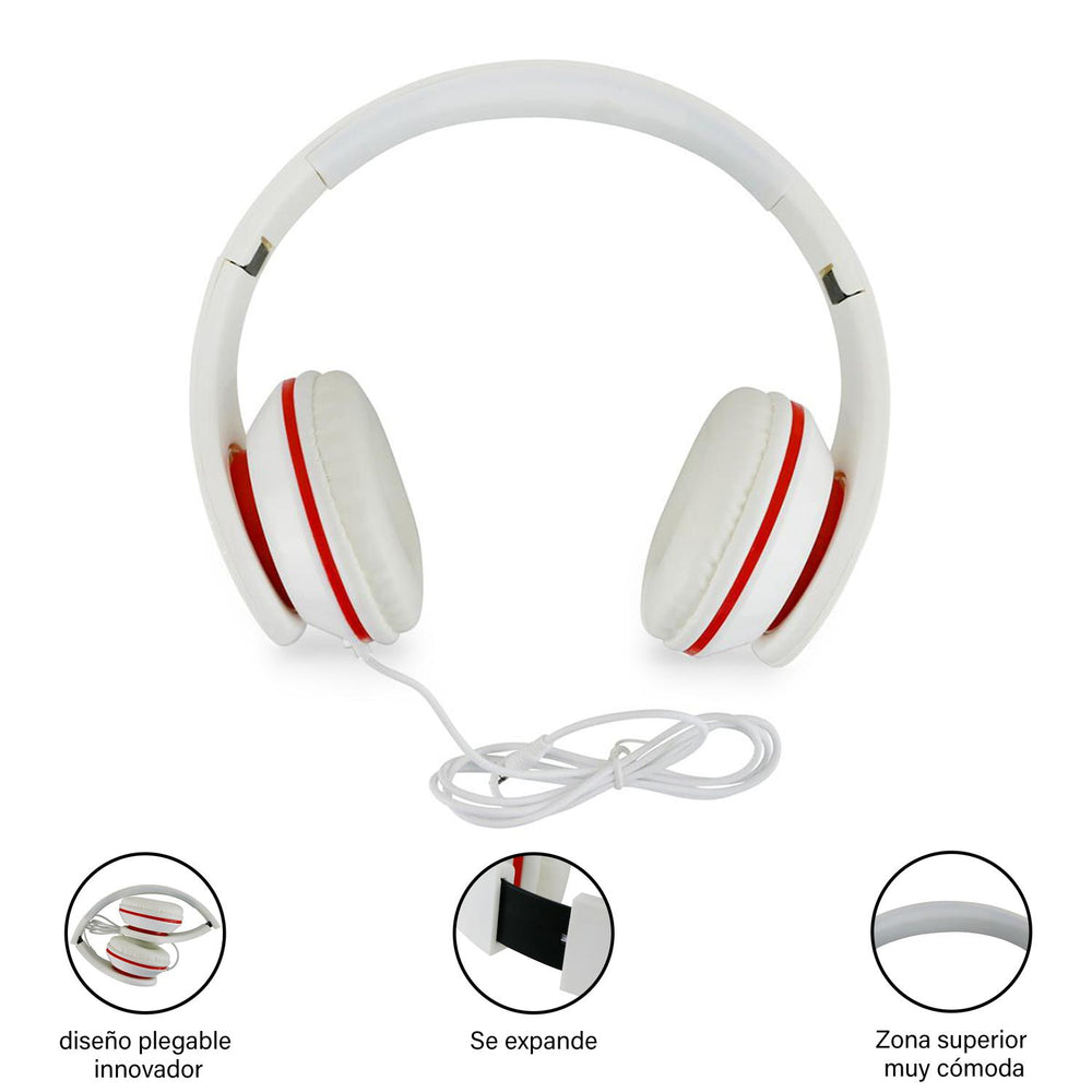 Audifonos sonido estéreo alámbricos cable 1.2mts BS-HPWR-01