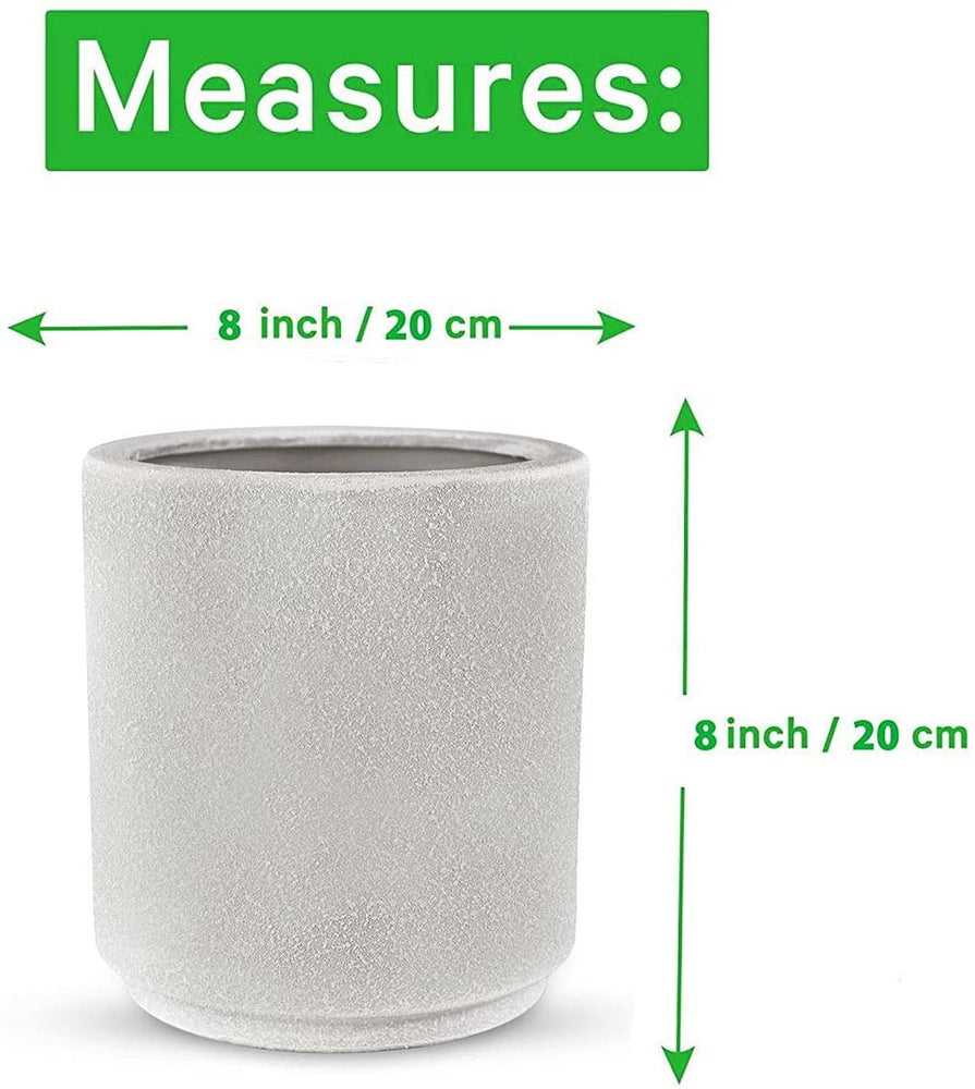 Maceta Cilindro Barro Loza 25.4 cm