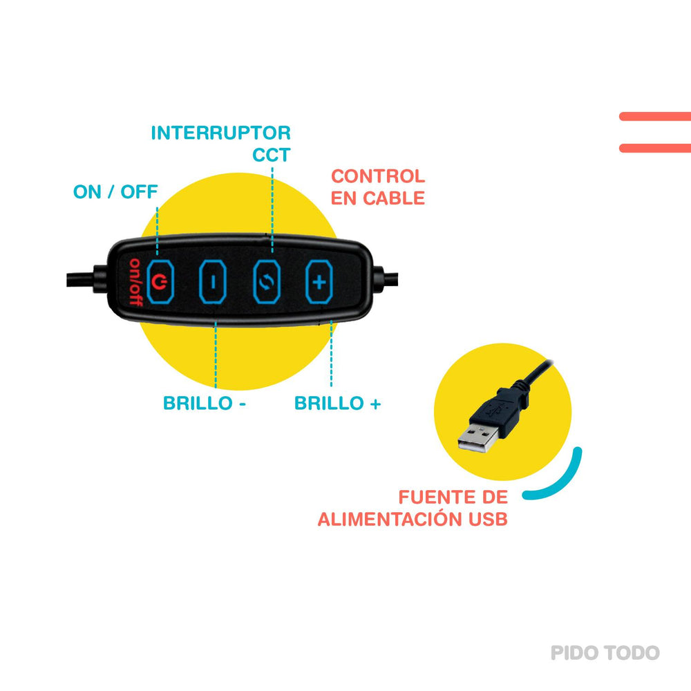 Tripie 2.1m y Aro Luz LED 10 in