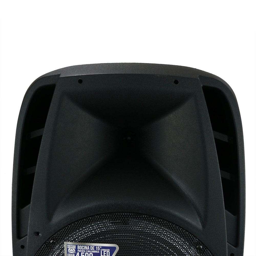 Bocina British Sound Bateria recargable 4500w Con Bluetooth