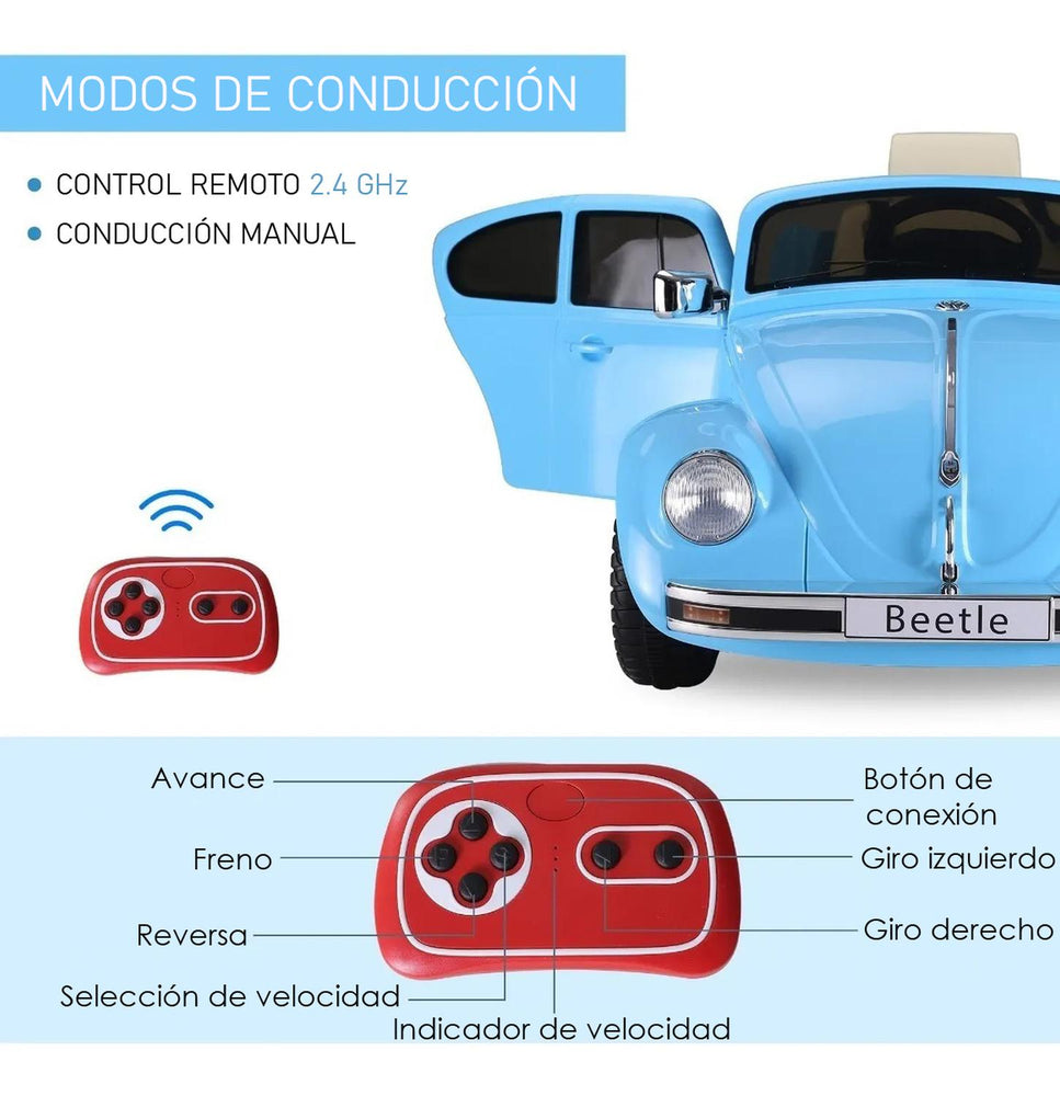 Carrito Montable Eléctrico Volkswagen Beetle 12v