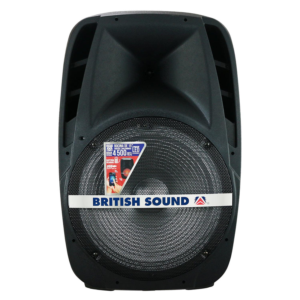 Bocina British Sound Bateria recargable 4500w Con Bluetooth