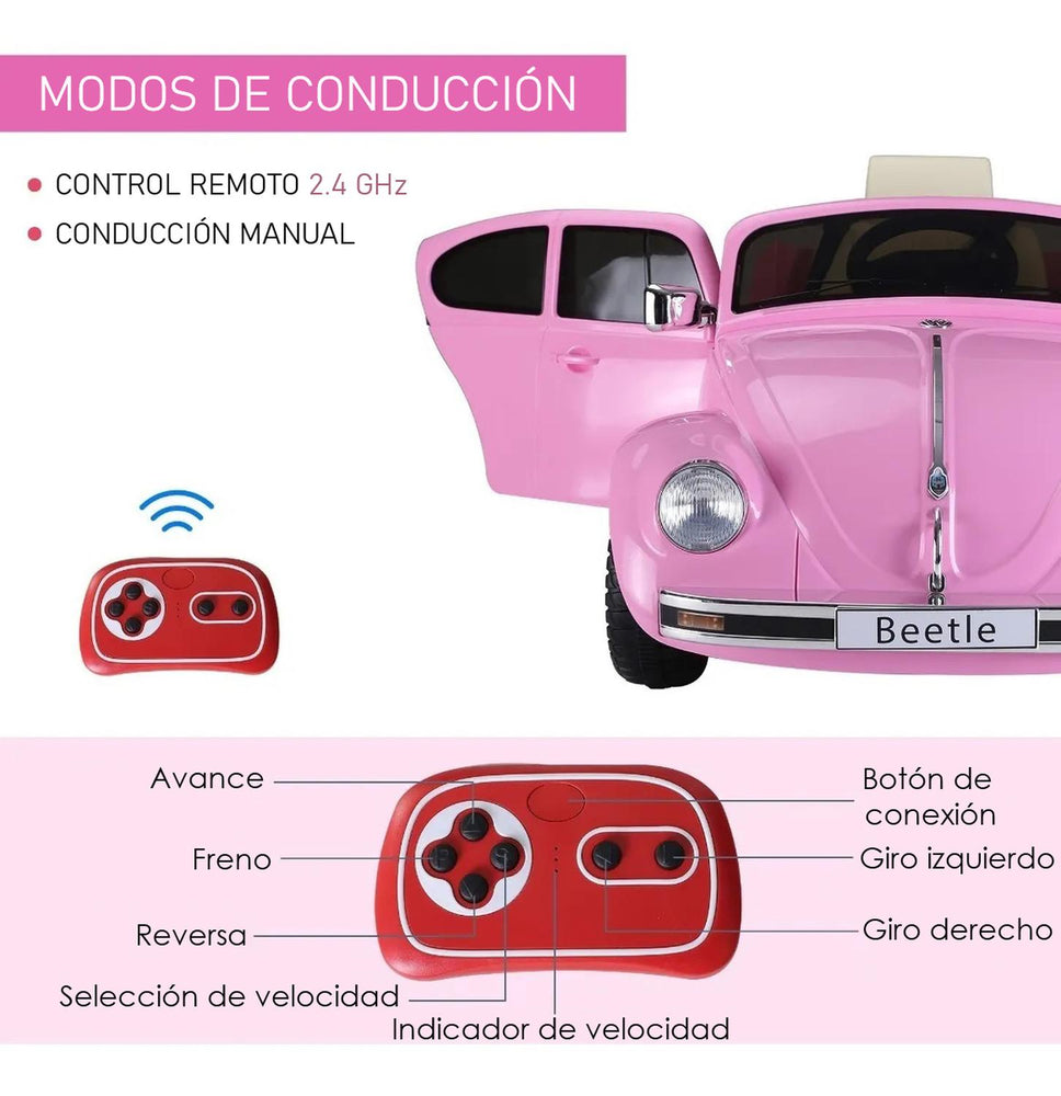 Carrito Montable Eléctrico Volkswagen Beetle 12v