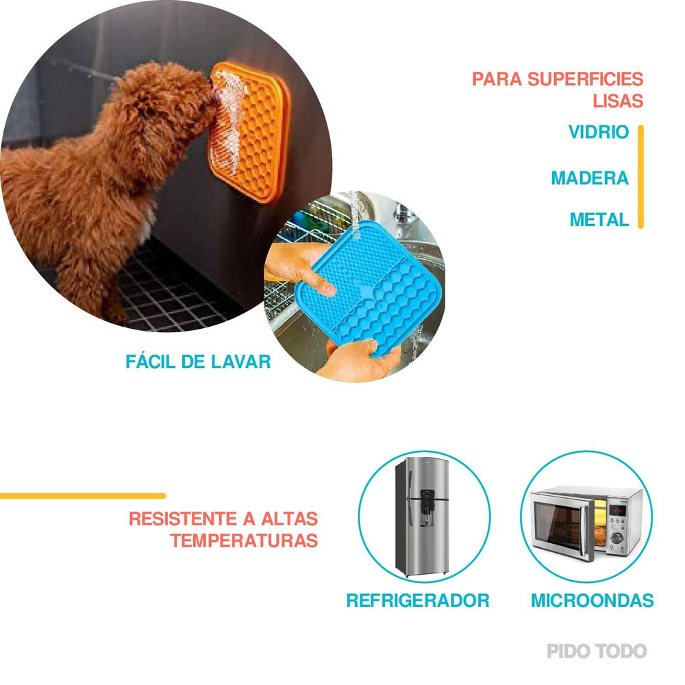 tapete de silicon para lamer para perro set 3 pzs