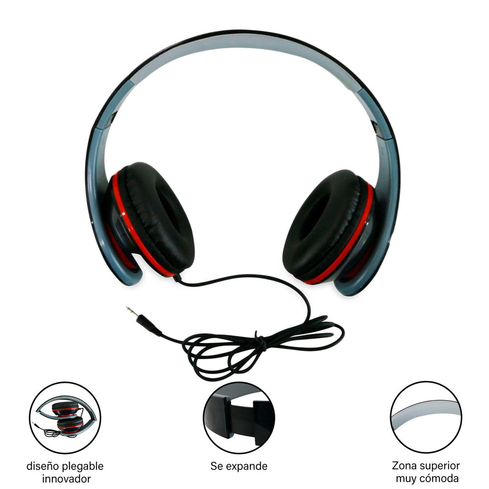 Audifonos sonido estéreo alámbricos cable 1.2mts BS-HPWR-01