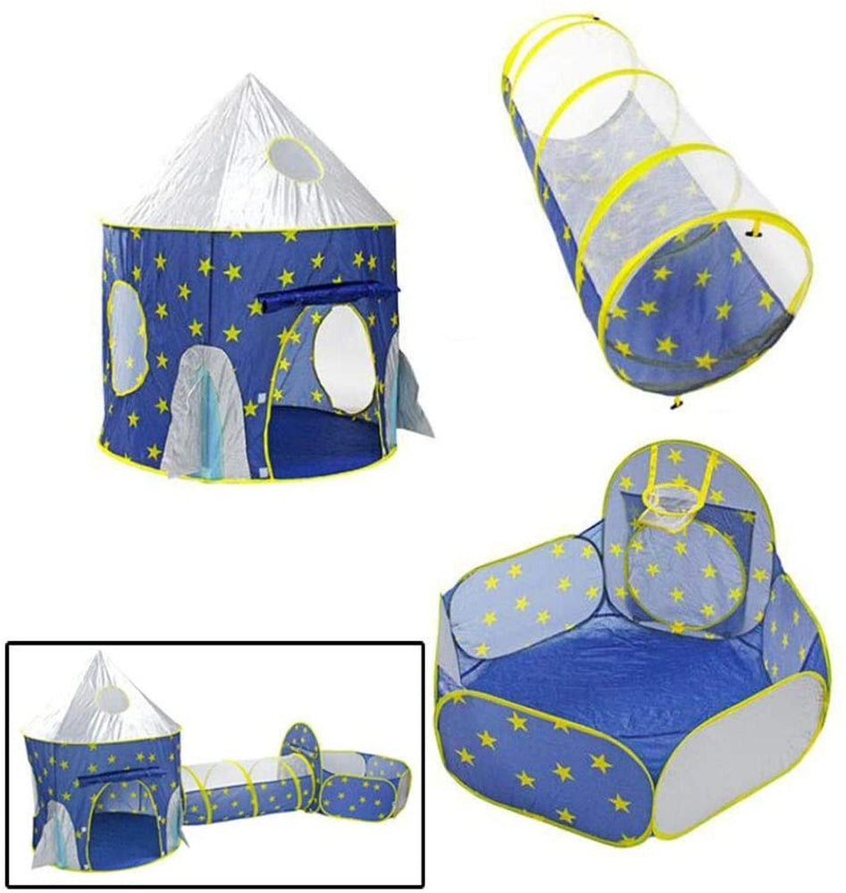 Tunel Gusano Cohete Espacial Alberca de pelotas 3 en 1