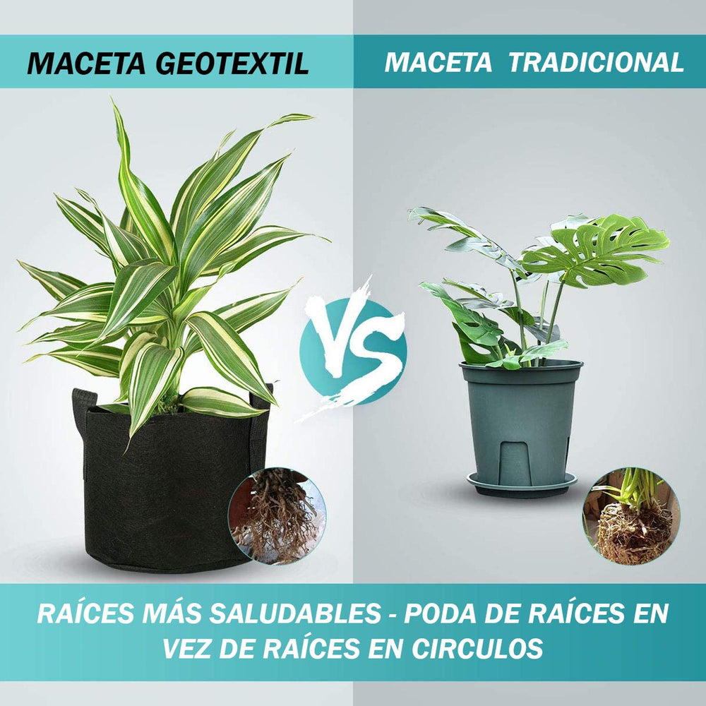 Bolsa de Cultivo Maceta Geotextil Elly Decor 5 Pack 3 Gallon