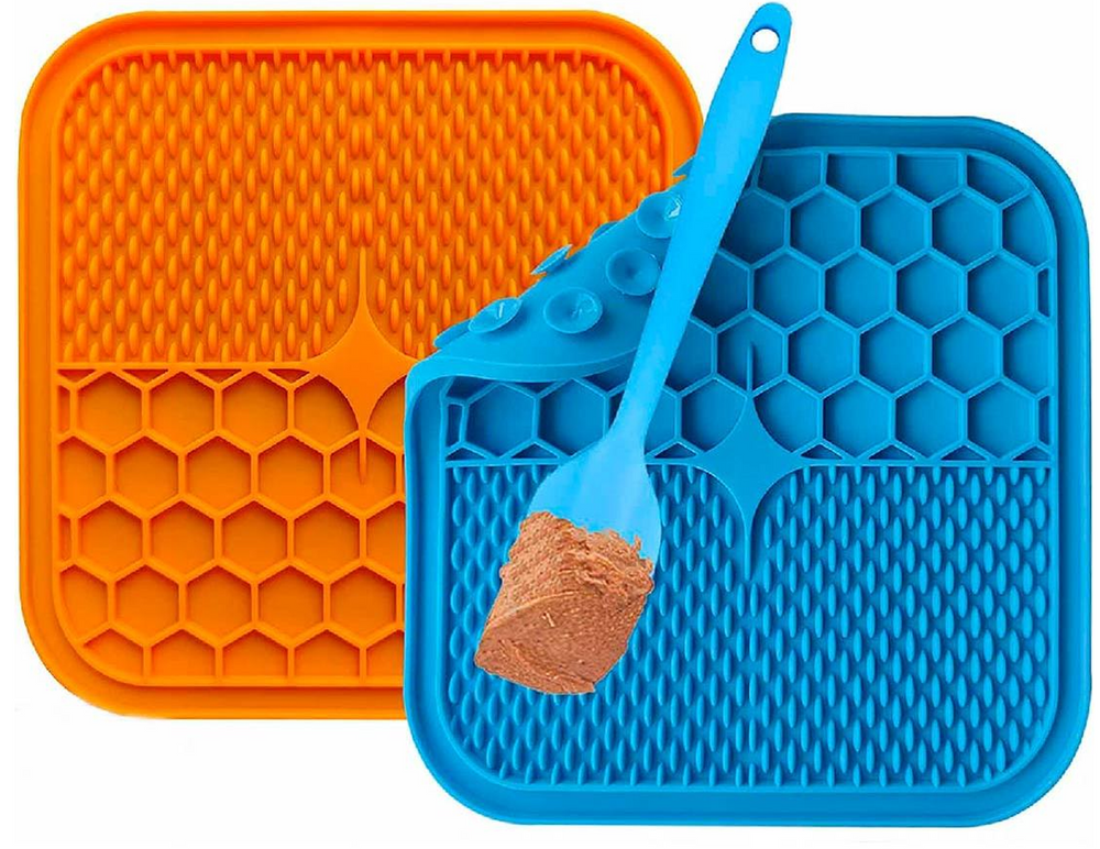 tapete de silicon para lamer para perro set 3 pzs