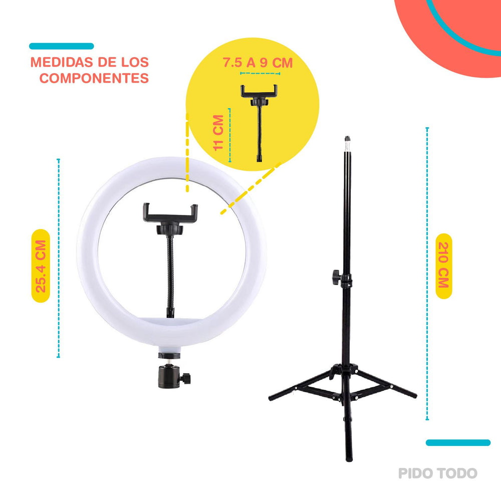 Tripie 2.1m y Aro Luz LED 10 in