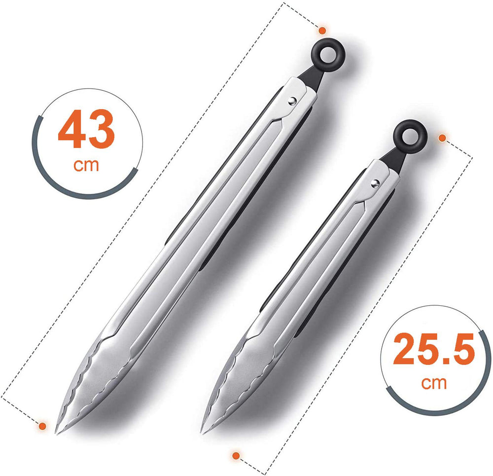 Juego de 2 pinzas de acero inoxidable para parrilla