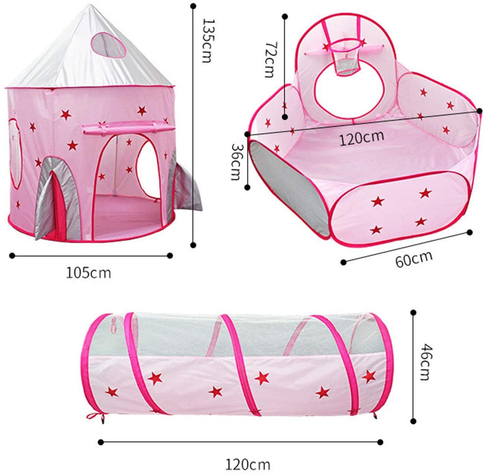 Tunel Gusano Cohete Espacial Alberca de pelotas 3 en 1