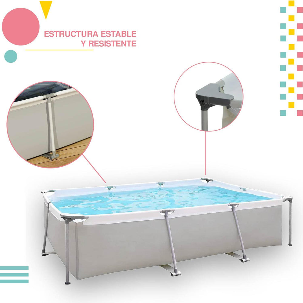 Alberca Piscina Rectangular Estructura de Acero 3.0m x 2.07m x 65cm