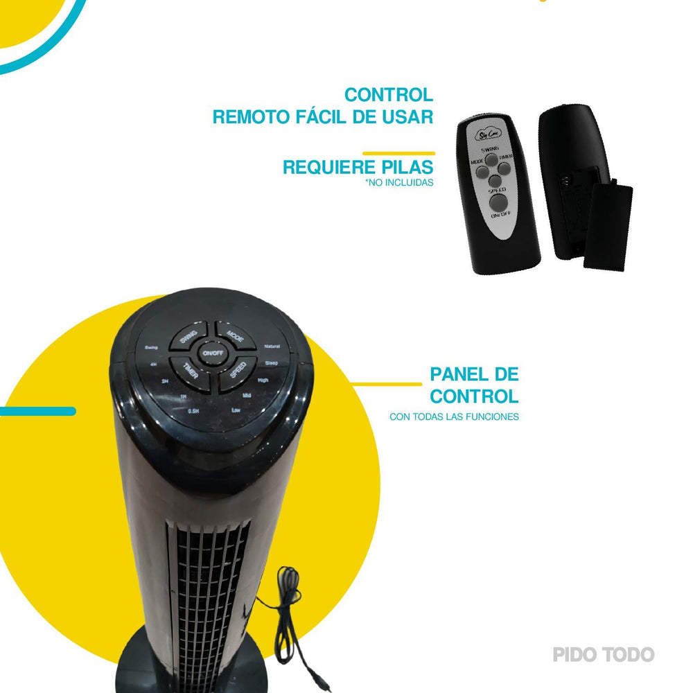 Abanico Ventilador Torre 83 CM Giratorio Control Remoto