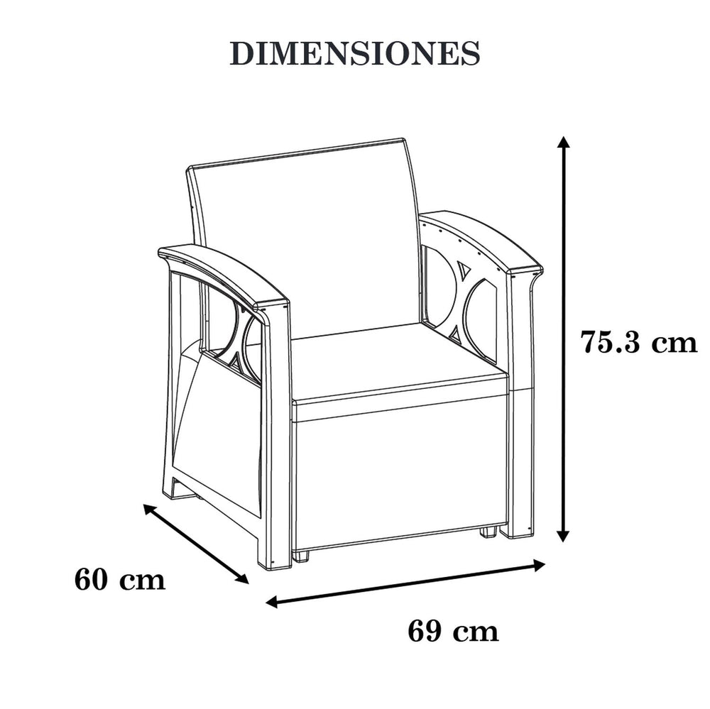 Set de 2 sillones de Rattan y Mesa para Jardín SO-RSET2-01