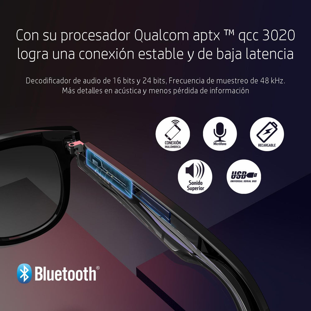 Lentes Smart Para Sol Audio Integrado Bluetooth 5.0