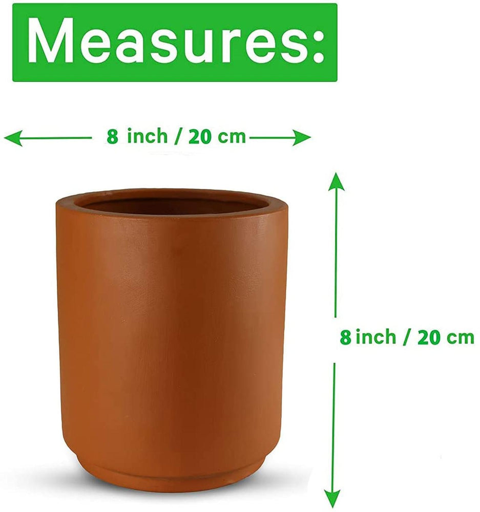 Maceta Cilindro Barro Loza 25.4 cm