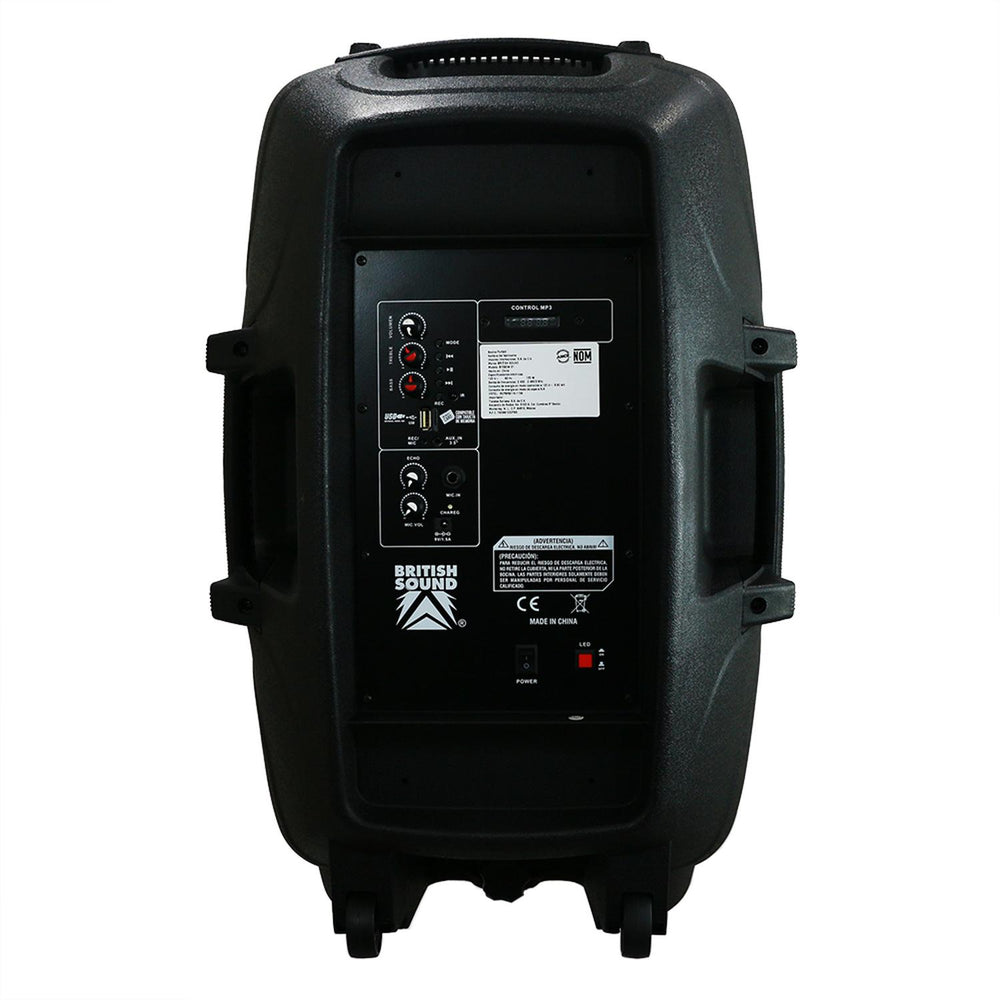 Bocina British Sound Bateria recargable 4500w Con Bluetooth