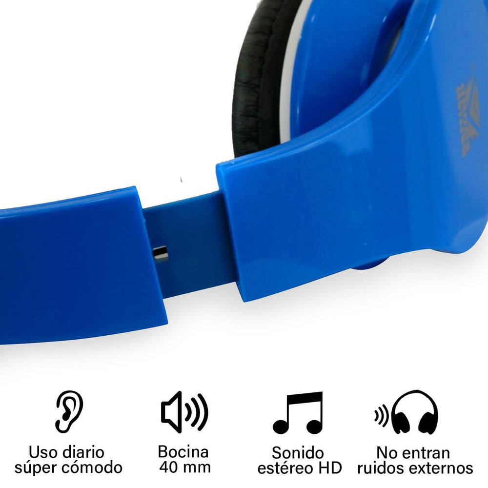 Audifonos sonido estéreo alámbricos cable 1.2mts BS-HPWR-01