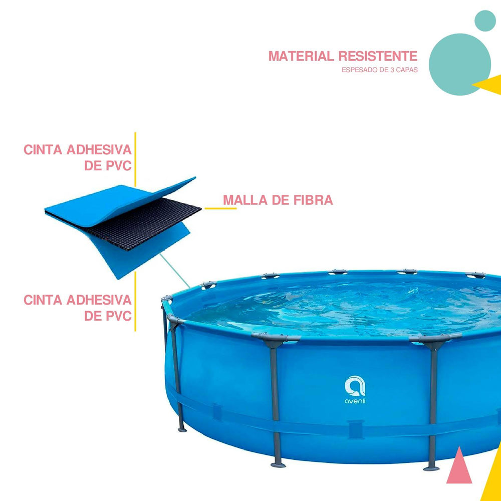 Piscina Alberca Redonda Estructura de Acero 3.60m x 76cm