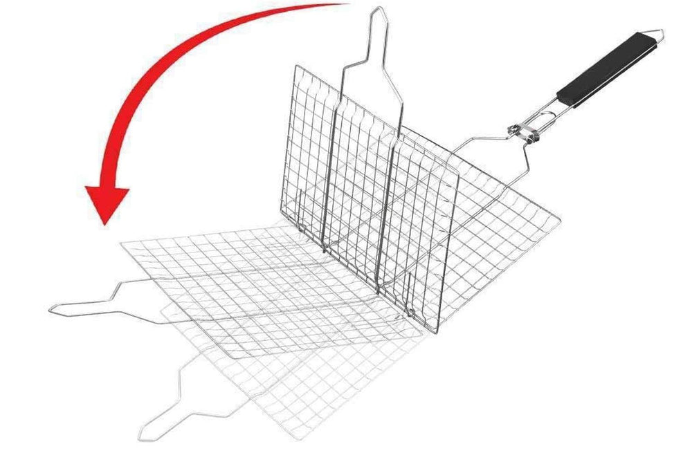 Cesta portátil de acero inoxidable para pescado a la parrilla