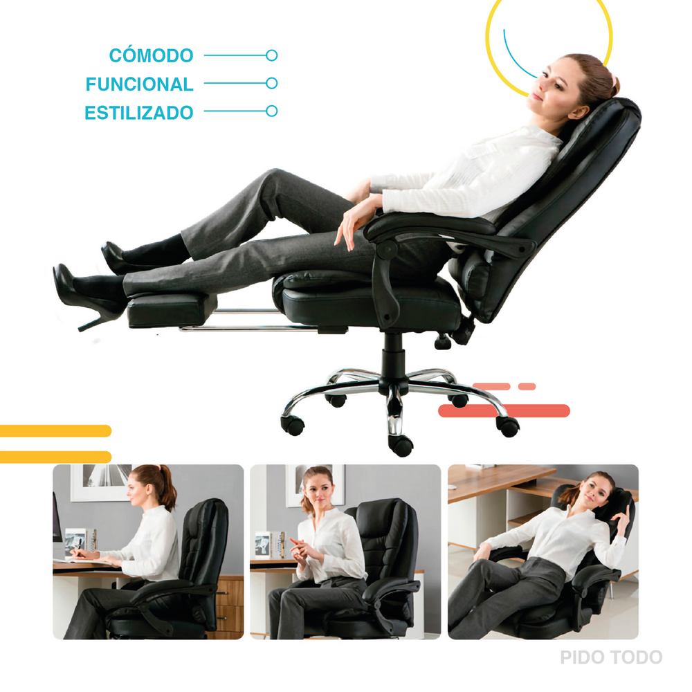 Silla Ejecutiva de Escritorio Oficina Ergonómica Reclinable
