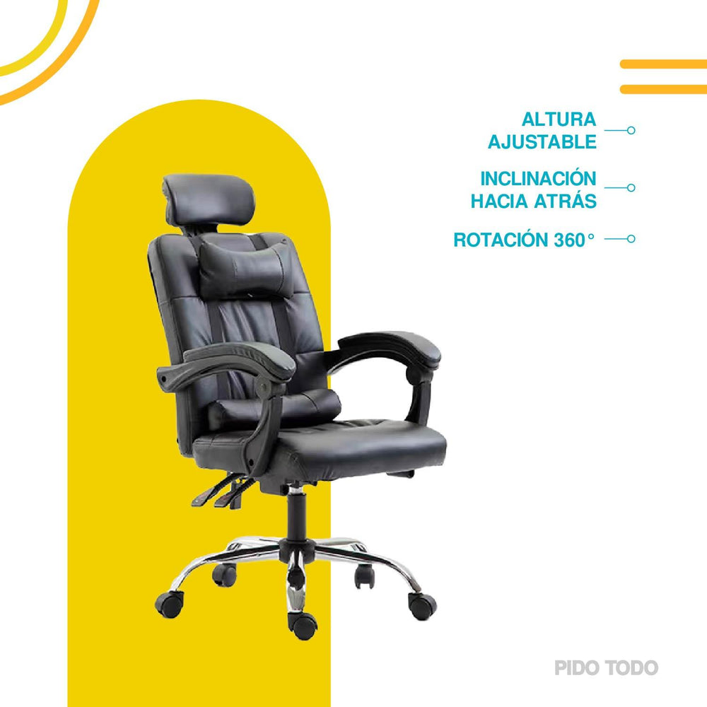 Silla de oficina vinipiel sin reposapies