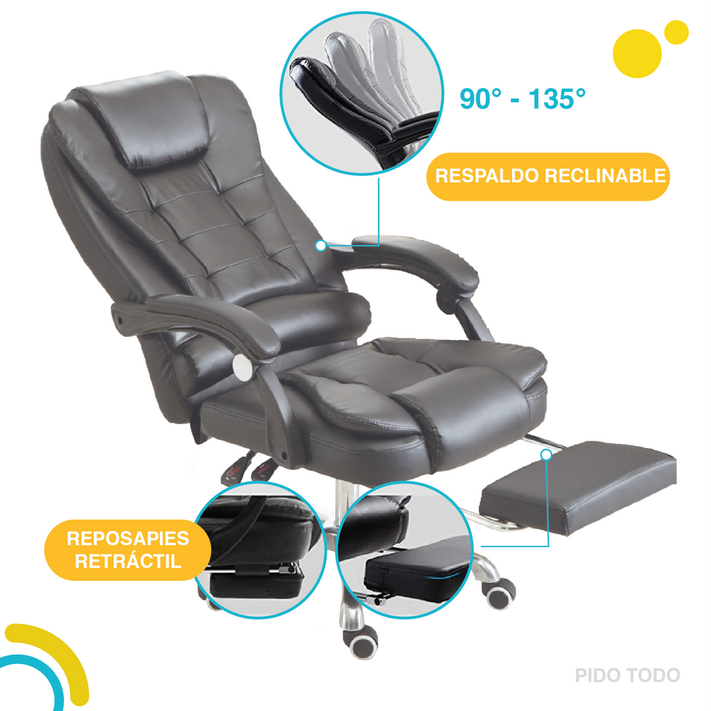 Silla Ejecutiva de Escritorio Oficina Ergonómica Reclinable