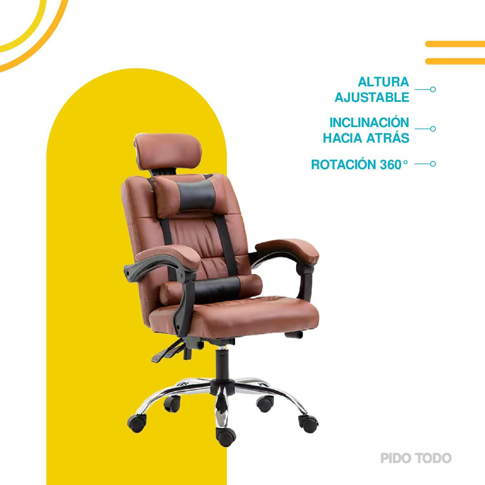 Silla de oficina vinipiel sin reposapies