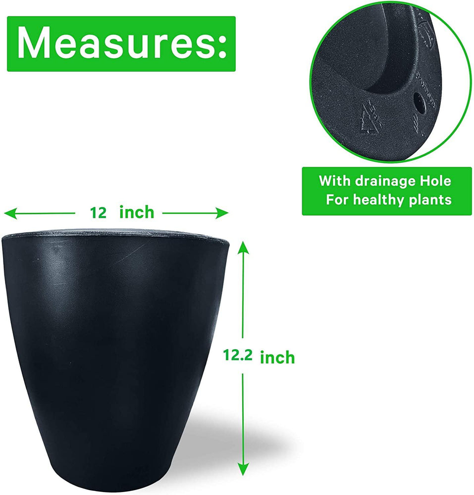 Maceta redonda plastico resistente de 30,5 cm con drenaje