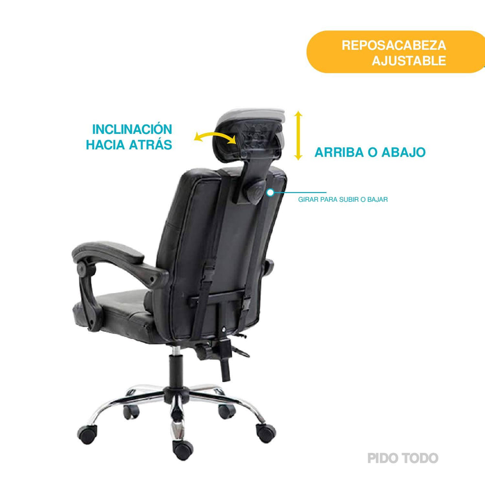 Silla de oficina vinipiel sin reposapies