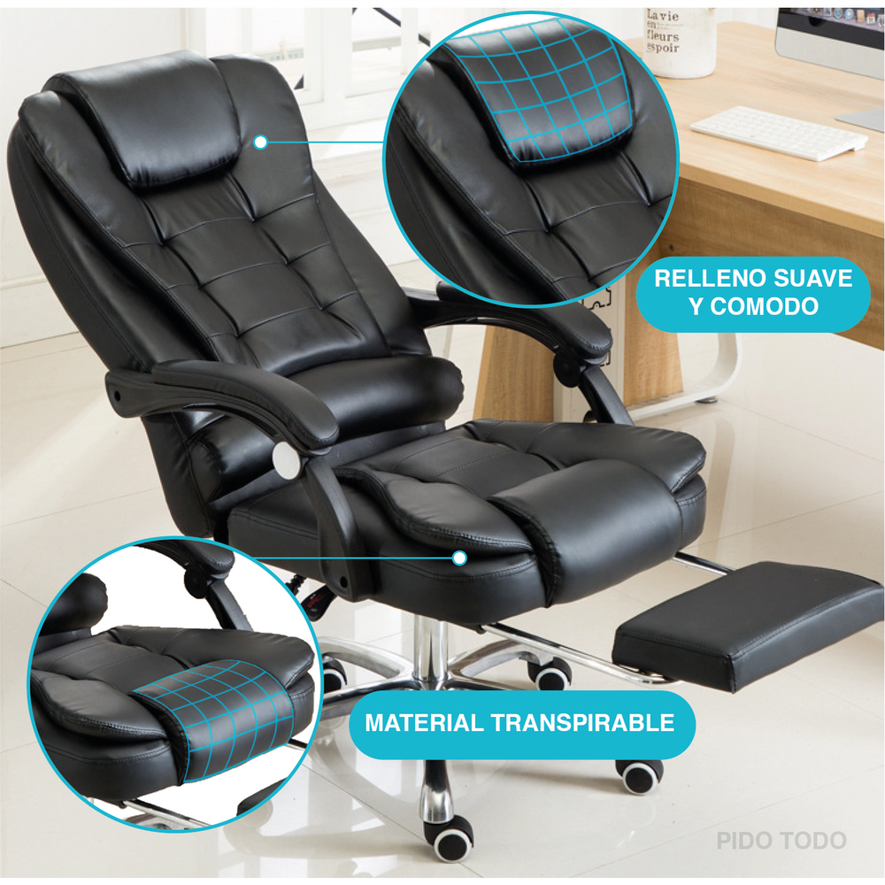 Silla Ejecutiva de Escritorio Oficina Ergonómica Reclinable