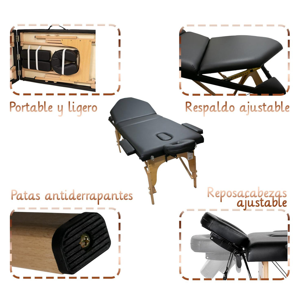 Cama Profesional para SPA Reclinable