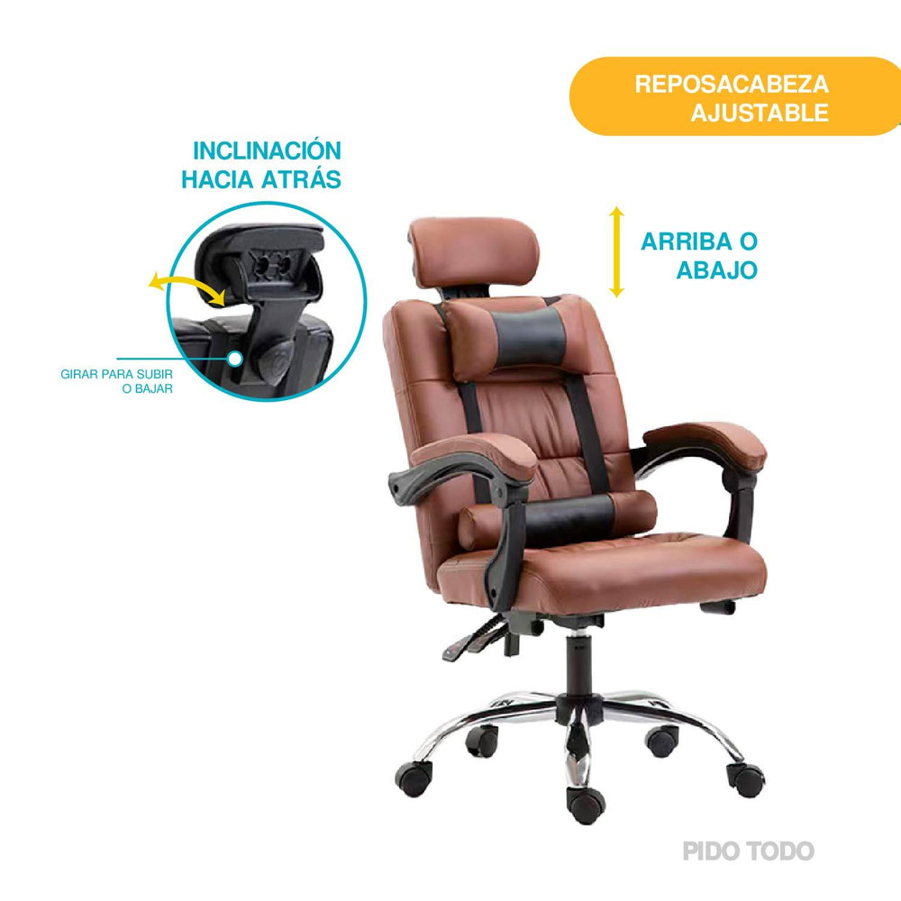 Silla de oficina vinipiel sin reposapies