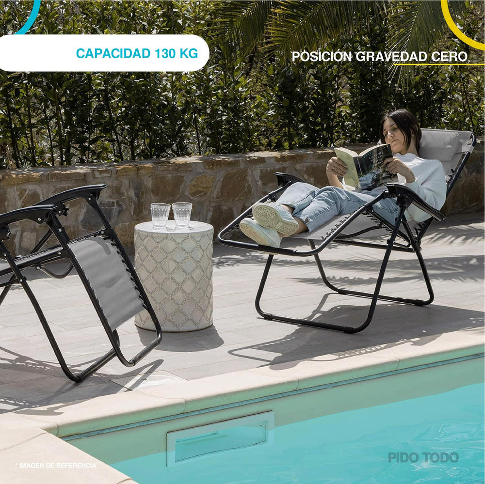 Silla Tipo Camastro Plegable Tecnologia Gravedad Cero Reclinable
