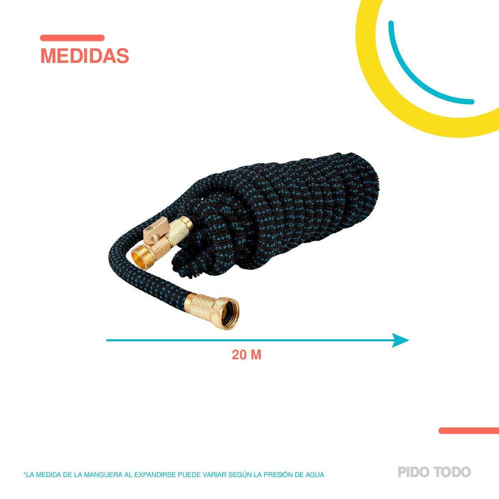 Manguera Expandible Azul 20 Metros -66 Pies Premium